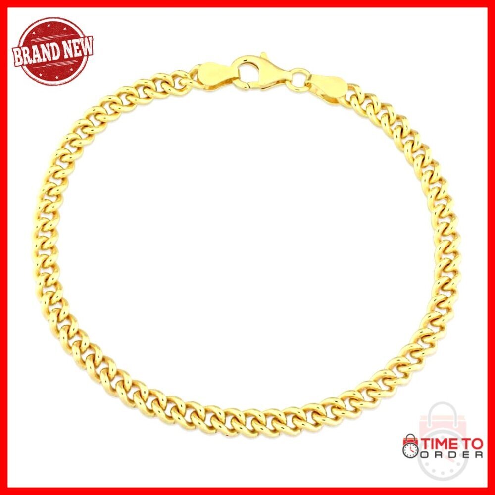Italian Sterling Silver Curb Link Chain Bracelet 4.4mm-12.5mm 7.5-9 inch